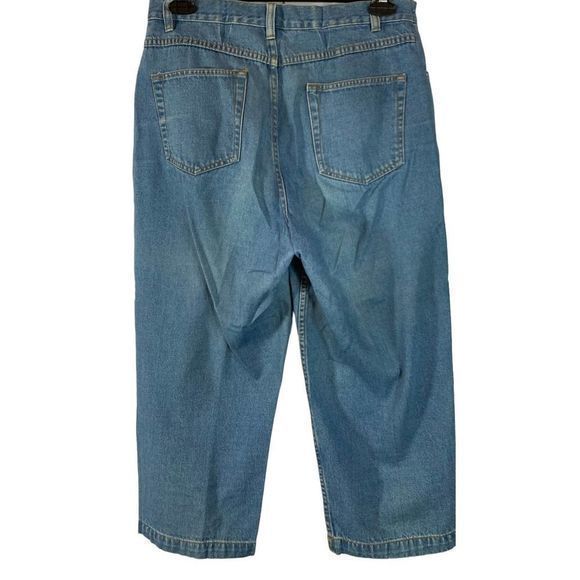 L.L. Bean Womens Cotton High‎ Waist Cropped Denim Jeans Light Wash Blue Size 14 - Picture 6 of 6